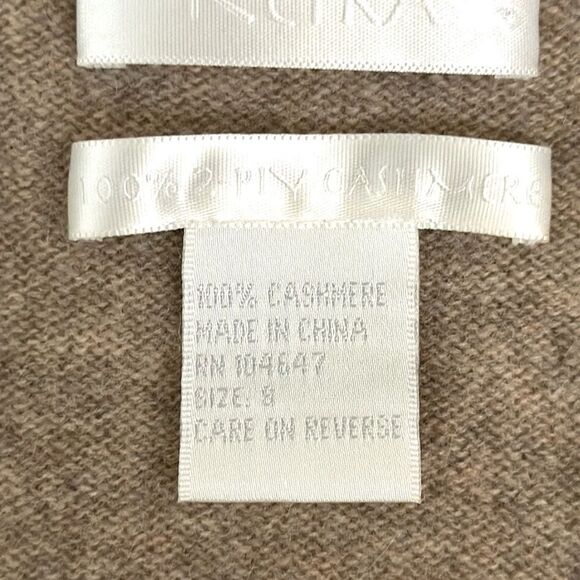 KEIRA Cashmere Sweater Tan V-Neck Pullover Lightweight Soft size S - Picture 8 of 9